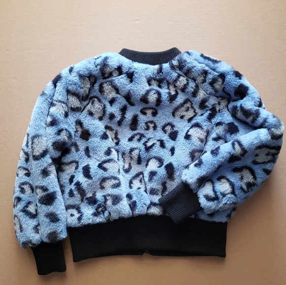 NEW GUESS Nelly Leopard Faux-Fur GIRLS Jackets